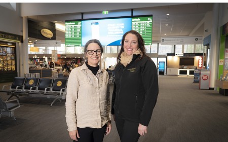 Megan Thomas from Life Unlimited and Sara Irvine in the main terminal at Queenstown Airport v2